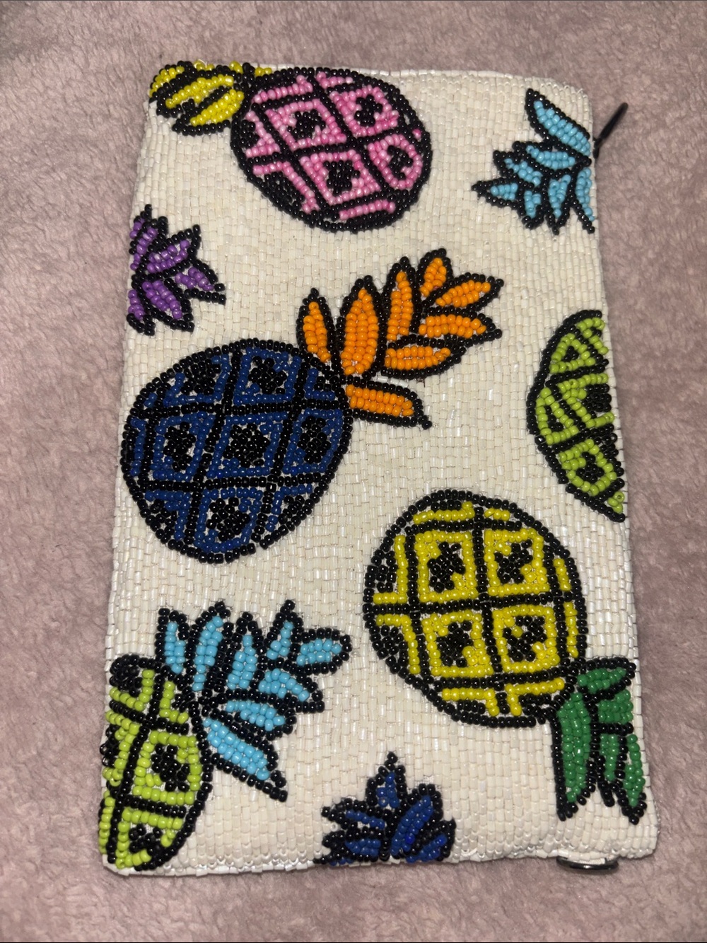 MARY FRANCES PINEAPPLE GROVE BEADED BAG CAN BE USED AS SHOULDER CLUTCH CROSSBODY